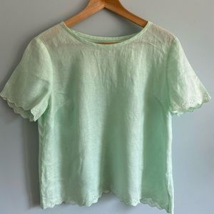 J Crew Scalloped open back top